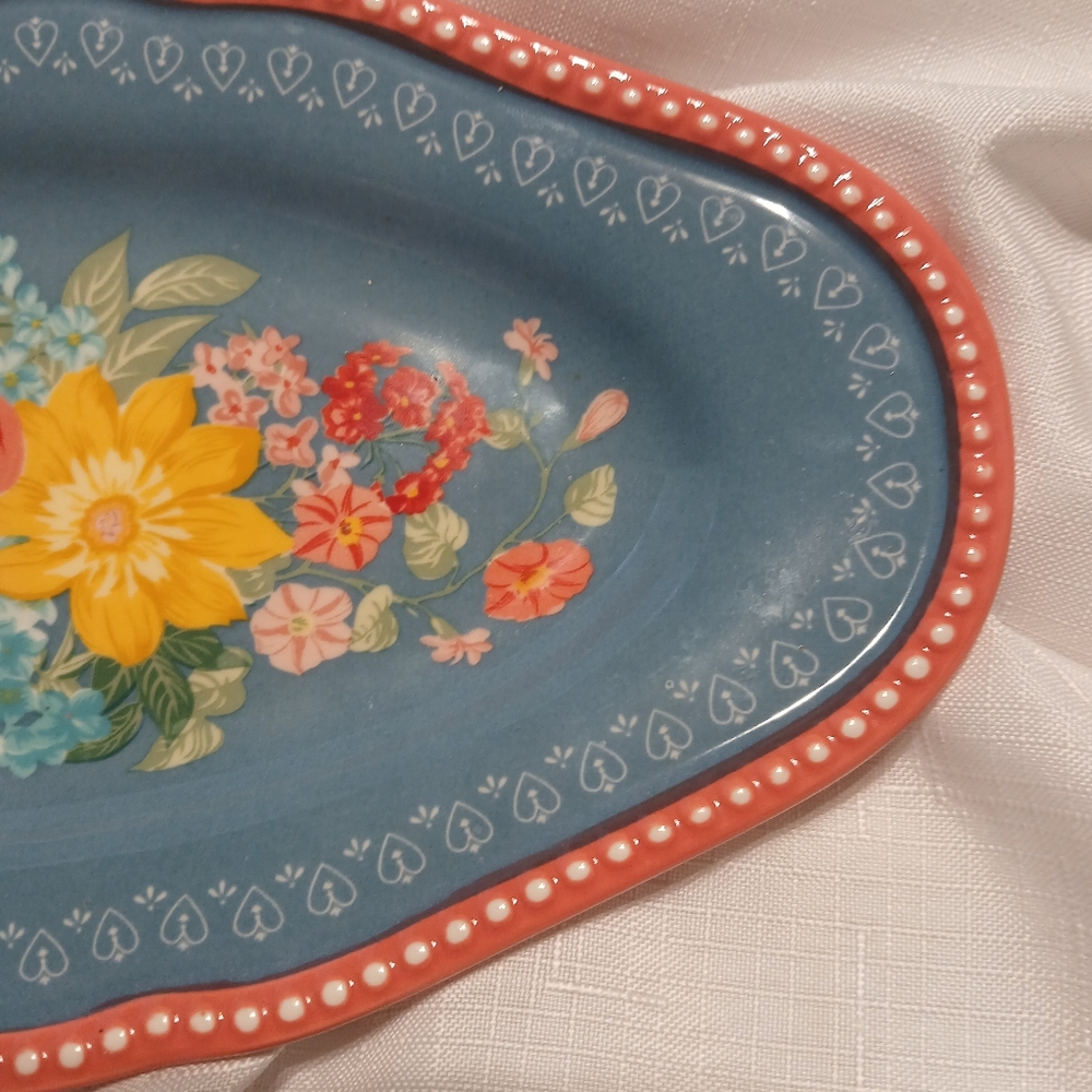 The Pioneer Woman Floral Fancy Flourish Small Oval Platter - Picture 3 of 5